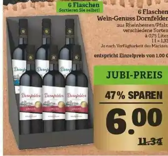 Marktkauf 6 Flaschen Wein-genuss Dornfelder Angebot