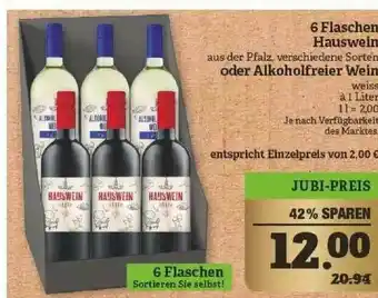 Marktkauf 6 Flaschen Hauswein Oder Alkoholfreier Wein Angebot