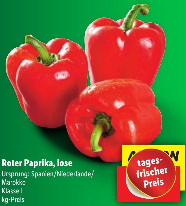 Lidl Roter Paprika, lose Angebot