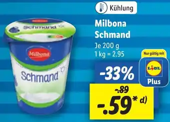 Lidl Milbona Schmand 200 g Angebot