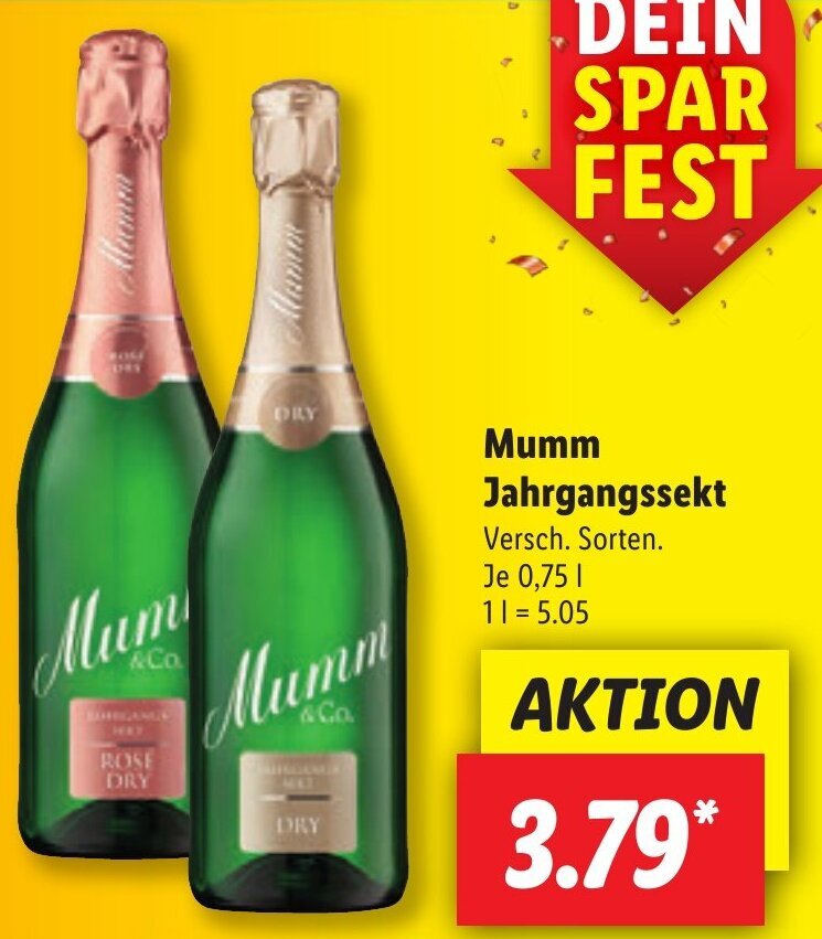Lidl Mumm Jahrgangssekt 0,75 L Angebot