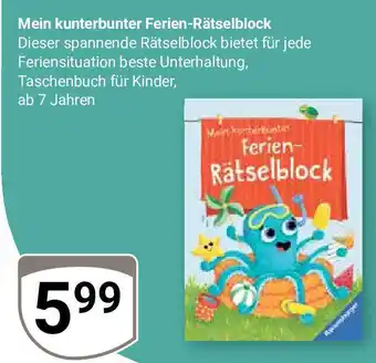 Globus Mein kunterbunter Ferien-Rätselblock ab 7 Jahren Angebot