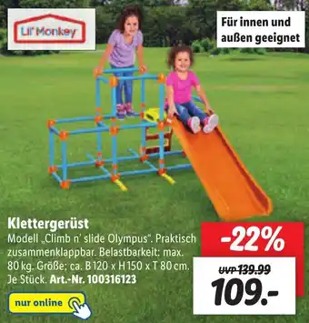 Lidl Lil' Monkey Klettergerüst Angebot