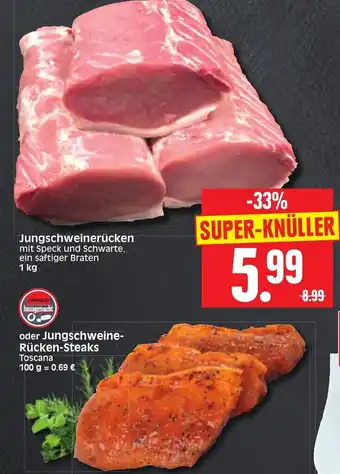 Edeka Herkules Jungschwienerücken 1kg oder Jungschweine Rücken Steaks Angebot