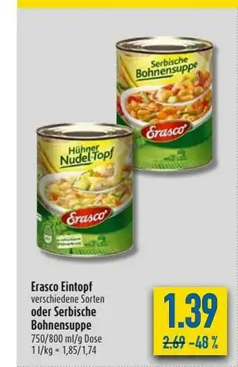 diska Erasco Eintopf Oder Serbische Bohnensuppe Angebot