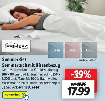 Lidl PRIMERA Summer-Set Sommertuch mit Kissenbezug Angebot