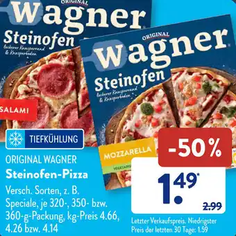 Aldi Süd ORIGINAL WAGNER Steinofen-Pizza Angebot