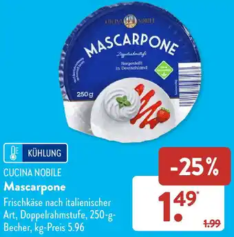 Aldi Süd CUCINA NOBILE Mascarpone 250 g Becher Angebot