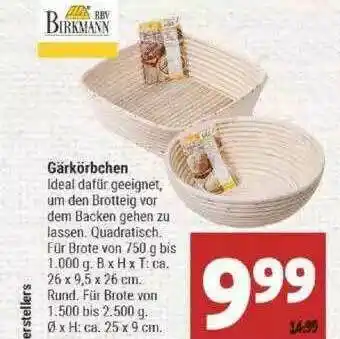 Marktkauf Birkmann Gärkörbchen Angebot