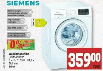 Marktkauf Siemens Waschmaschine Wm14nk20 Angebot