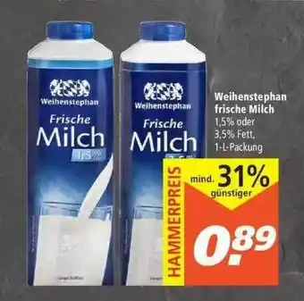 Marktkauf Weihenstephan Frische Milch Angebot