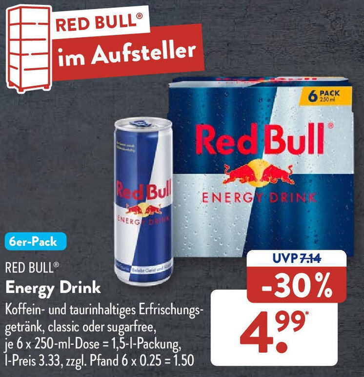 RED BULLⓇ Energy Drink 6x250 ml Dose Angebot bei Aldi Süd