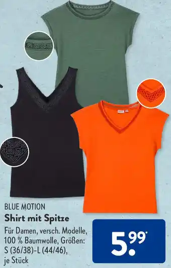 Aldi Süd BLUE MOTION Shirt mit Spitze Angebot