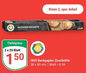 Globus OHO Backpapier-Zuschnitte 2 x 20 blatt Angebot