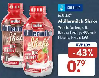 Aldi Süd MÜLLER® Müllermilch Shake 400 ml Flasche Angebot