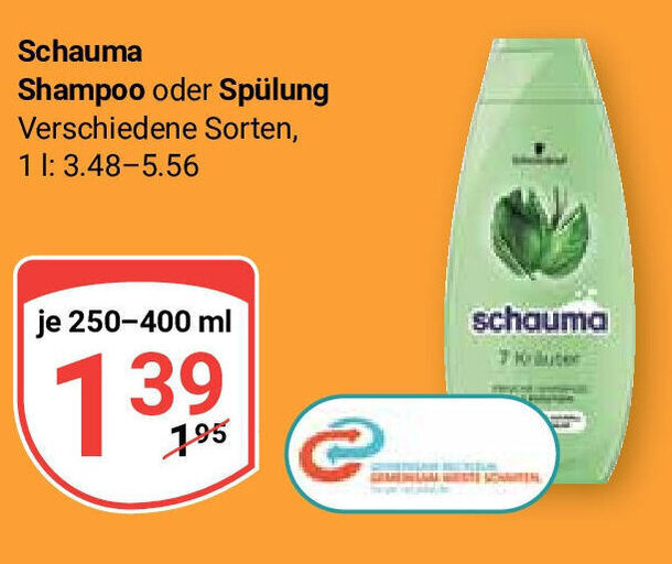 Globus Schauma Shampoo oder Spülung je 250-400 ml Angebot