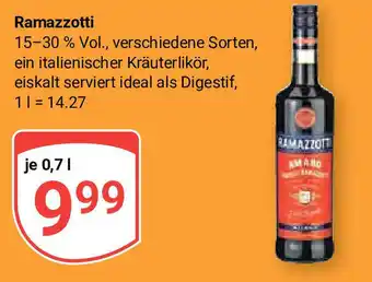 Globus Ramazzotti je 0,7 L Angebot