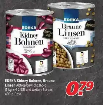 Marktkauf Edeka Kidney Bohnen, Braune Linsen Angebot