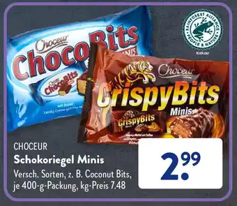 Aldi Süd CHOCEUR Schokoriegel Minis 400 g Packung Angebot