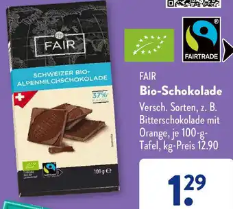 Aldi Süd FAIR Bio-Schokolade 100 g Tafel Angebot