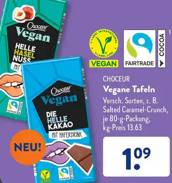 Aldi Süd CHOCEUR Vegane Tafeln 80 g Packung Angebot