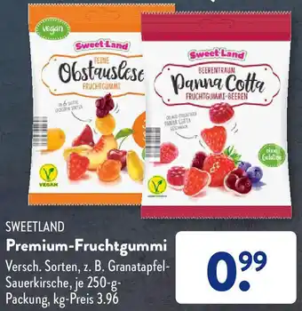 Aldi Süd SWEETLAND Premium-Fruchtgummi 250 g Packung Angebot