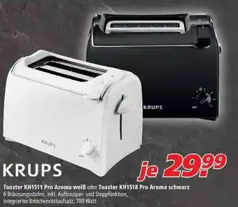 Marktkauf Krups Toaster Kh1511 Pro Aroma Weiß Oder Toaster Kh1518 Pro Aroma Schwarz Angebot