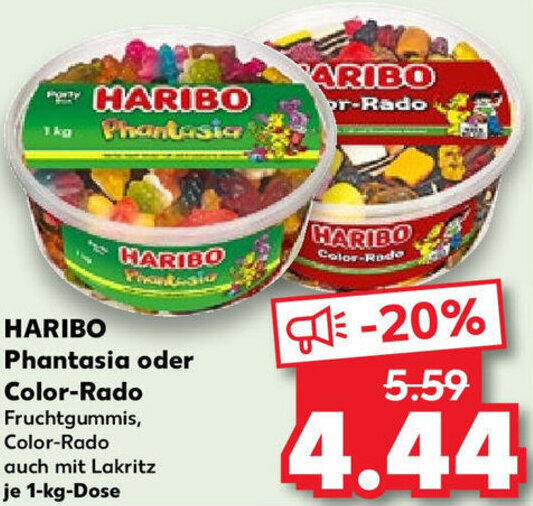 Kaufland HARIBO Phantasia oder Color-Rado 1-kg-Dose Angebot