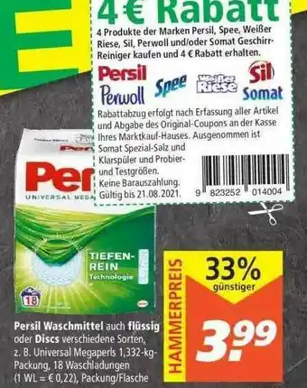 Marktkauf Persil Waschmittel Auch Flüssig Oder Discs Angebot