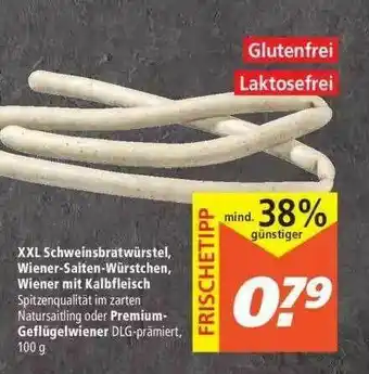 Marktkauf XXL Schweinebratwürstel, Wiener-saiten-würstchen, Wiener Mit Kalbfleisch Oder Premium-geflügelwiener Angebot