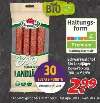 Marktkauf Schwarzwaldhof Bio Landjäger Angebot