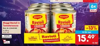 Netto Marken-Discount Maggi Ravioli in Tomatensauce 6 x 800 g Angebot