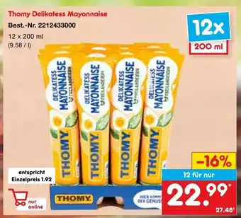 Netto Marken-Discount Thomy Delikatess Mayonnaise 12x200 ml Angebot