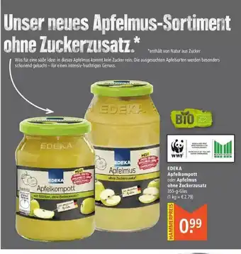 Marktkauf Edeka Apfelkompott Oder Apfelmuss Ohne Zuckerzusatz Angebot