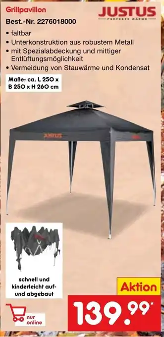 Netto Marken-Discount JUSTUS Grillpavillon Angebot
