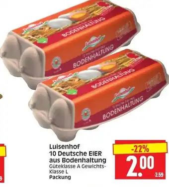 Edeka Herkules Luisenhof 10 Deutsche Eier aus Bodenhaltung Angebot