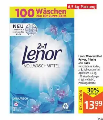 Marktkauf Lenor Waschmittel Pulver Flüssig Oder Pods Angebot