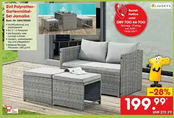 Netto Marken-Discount JUSKYS 2in1 Polyrattan-Gartenmöbel-Set Jamaika Angebot
