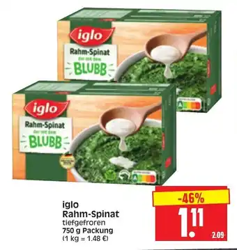 Edeka Herkules Iglo Rahm Spinat 750g Angebot