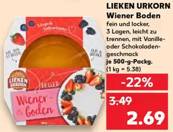 Kaufland LIEKEN URKORN Wiener Boden 500 g Packg. Angebot