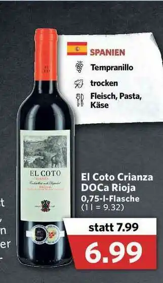 Combi El Coto Crianza Doca Rioja Angebot