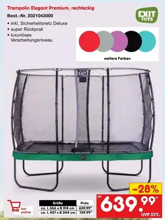 Netto Marken-Discount EXIT TOYS Trampolin Elegant Premium, rechteckig Angebot
