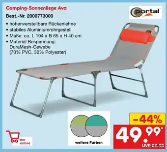 Netto Marken-Discount portal Camping-Sonnenliege Ava Angebot