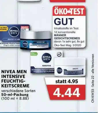 Combi Nivea Men Intensive Feuchtig Keitscreme Angebot