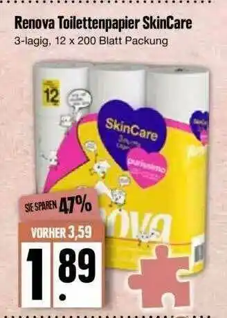 Edeka Renova Toilettenpapier Skincare Angebot