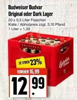 Edeka Budweiser Budvar Original Oder Dark Lager Angebot