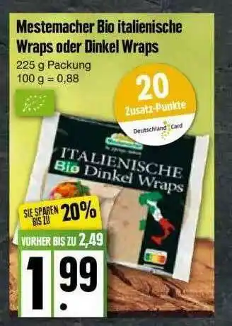 Edeka Mestemacher Bio Italienische Wraps Oder Dinkel Wraps Angebot