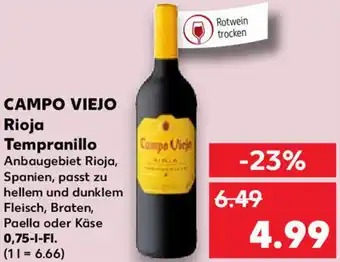 Kaufland CAMPO VIEJO Rioja Tempranillo 0,75-L-FI. Angebot