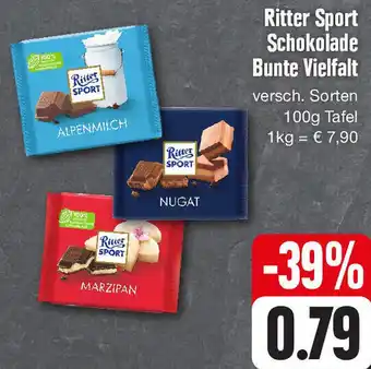 Edeka Ritter Sport Schokolade Bunte Vielfalt 100g Tafel Angebot