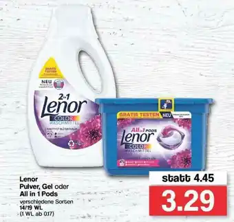 Famila Nord Ost Lenor Plver, Gel Oder All In 1 Pods Angebot